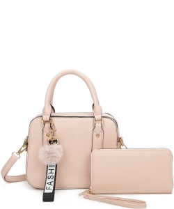 Fashion Top Handle 2-in-1 Satchel Bag LF22929 PINK